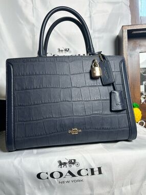 Coach Croc Embossed Midnight Blue Rogue 25